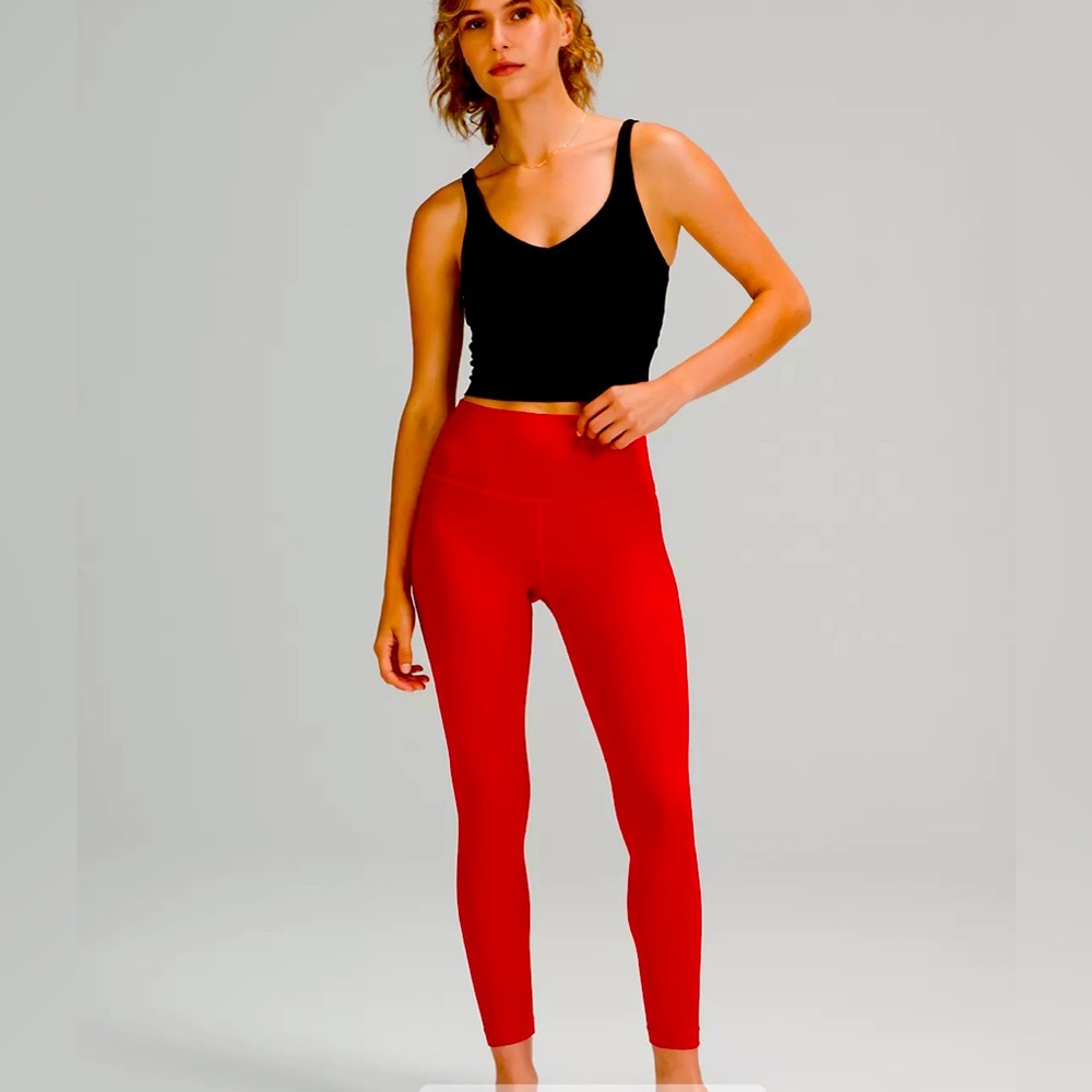 Lulu lemon red Align crop legging; size 2